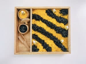 bee themed sensory bin for preschoolers crafts for kids to do at home