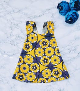 grey and yellow floral dress for girls