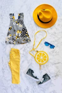 little trendsetter outfit inspired by the gray and yellow color of 2021