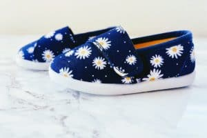 navy blue floral toddler shoes for summer