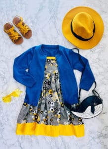 trendy yellow and gray toddler girl clothes for 2021